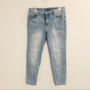 Bandolier Embroidered Cropped Jeans - Size 8